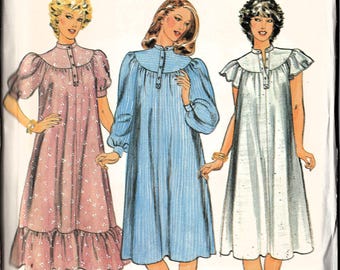 Vintage UNCUT 1980's Ruffle He, Cottagecore Dress Sewing Pattern: Butterick 4198 Size 16 Bust 38" flutter sleeves