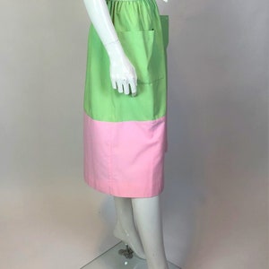 Vintage 70's Courreges Hyperbole Pastel Colorblock Belted Skirt image 3