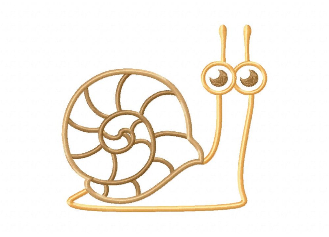 Snail machine embroidery design in applique and stitched Etsy