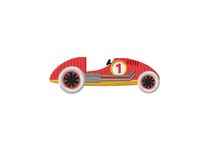 Red number one race car racecar machine embroidery design Etsy