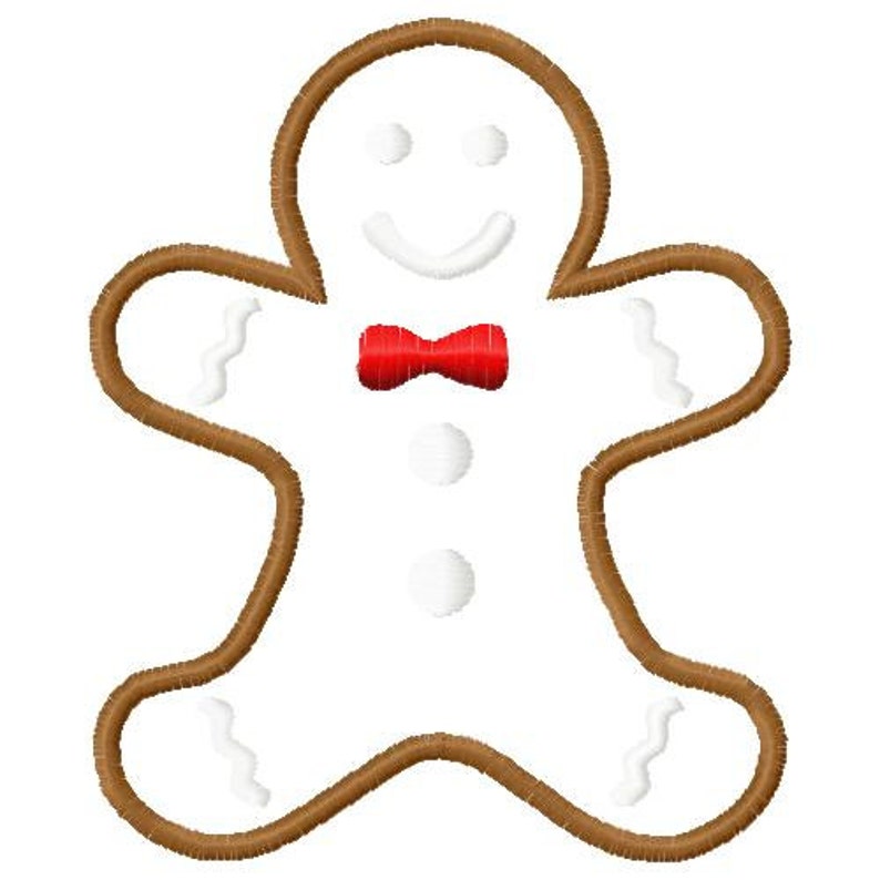 Gingerbread Man Embroidery Design Gingerbread Man Applique Etsy
