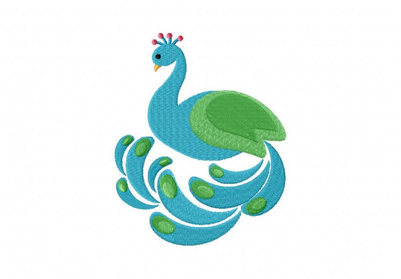 Beautiful Peacock Machine Embroidery Design Etsy