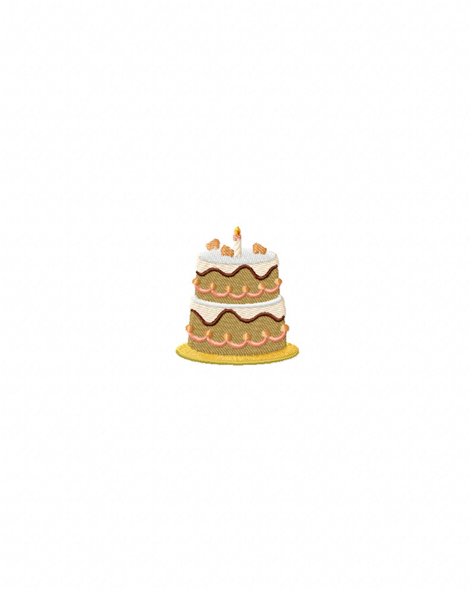 Mini birthday cake embroidery design stitched cake design Etsy