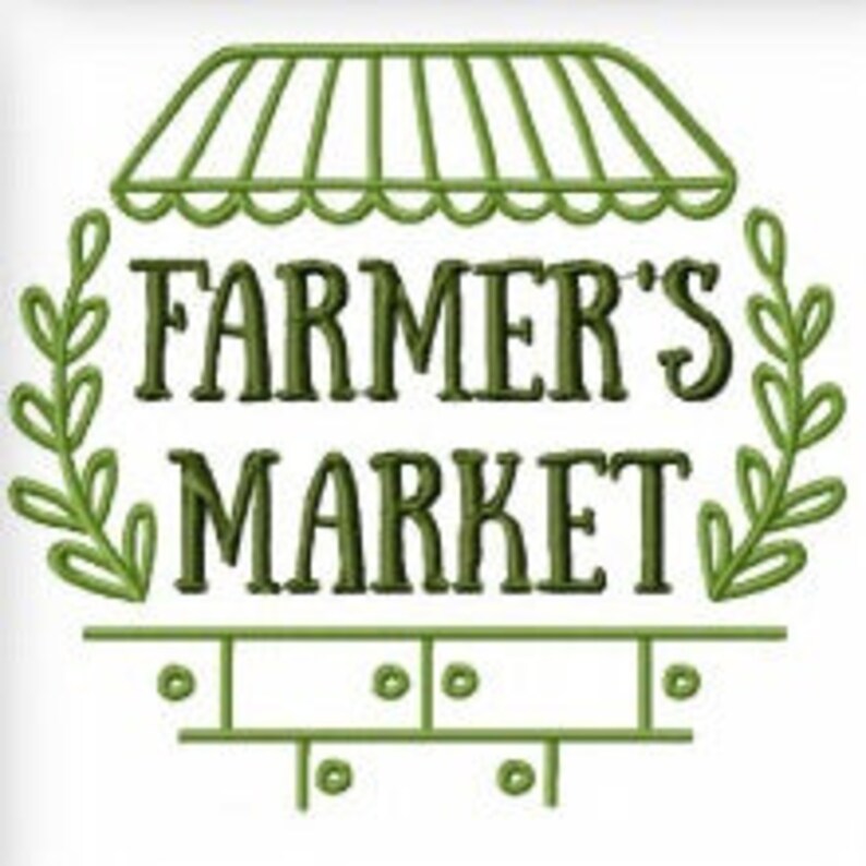 Farmers Market Machine Embroidery Design Etsy