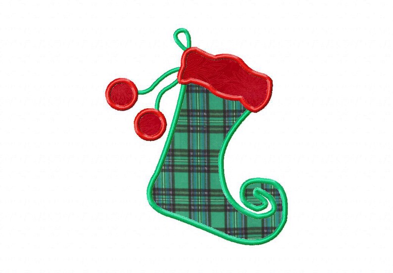 Elf Christmas stocking APPLIQUE machine embroidery design