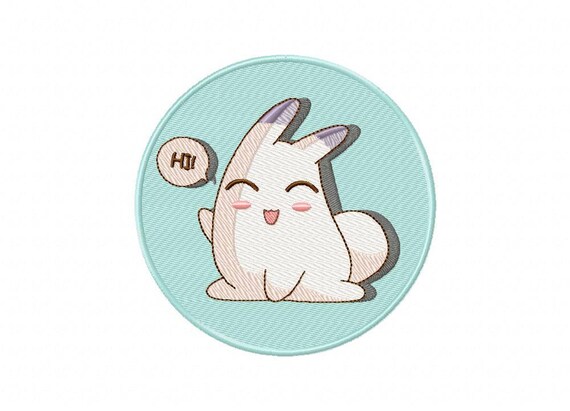 Anime Cartoon Bunny Rabbit Hi Machine Embroidery Design Etsy