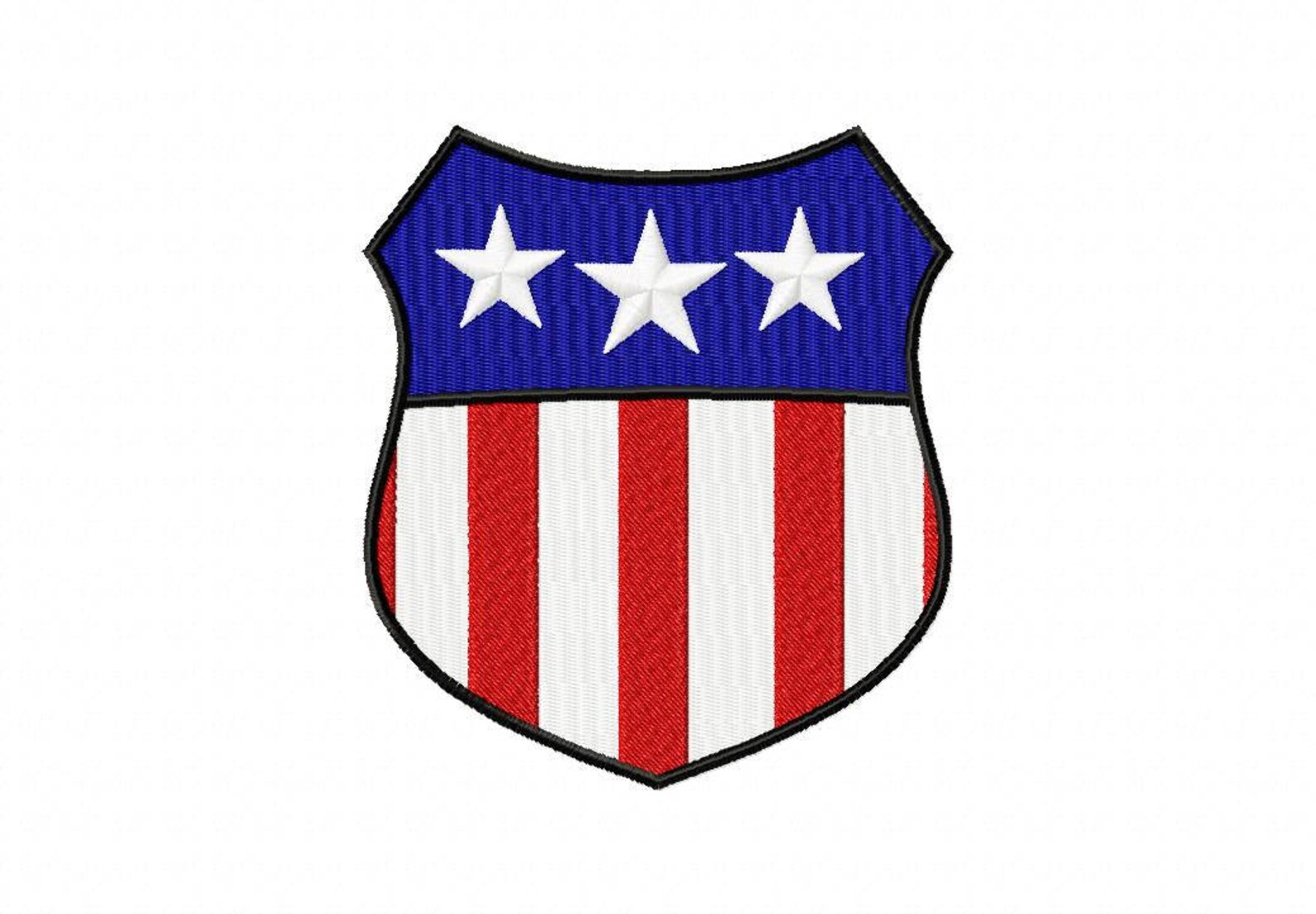 Patriotic police shield badge red white blue embroidery Etsy