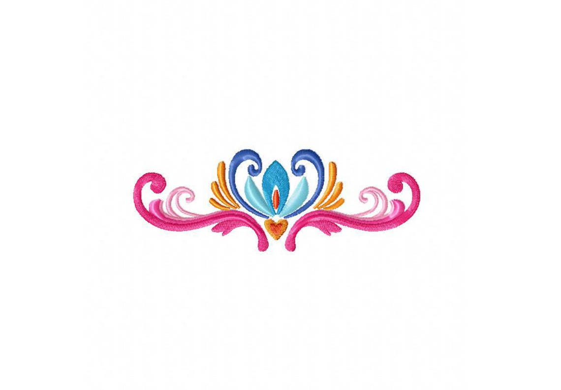 Rosemaling Vertical Border Embroidery