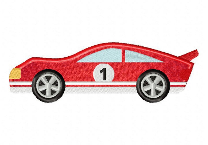 Red racing car race racecar machine embroidery design in Etsy
