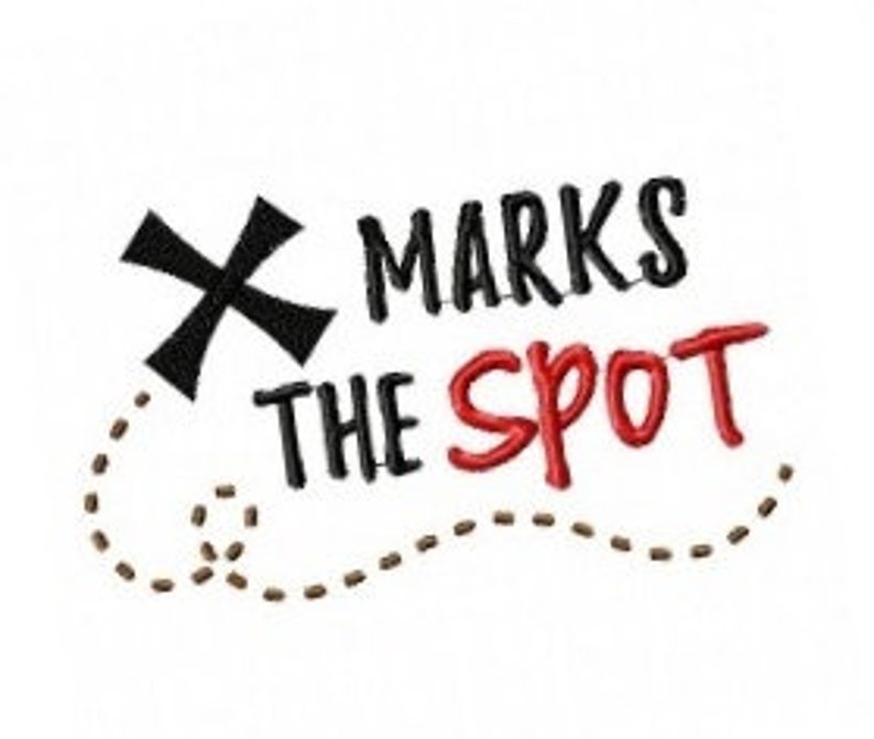 Pirate series X marks the spot treasure map machine embroidery Etsy