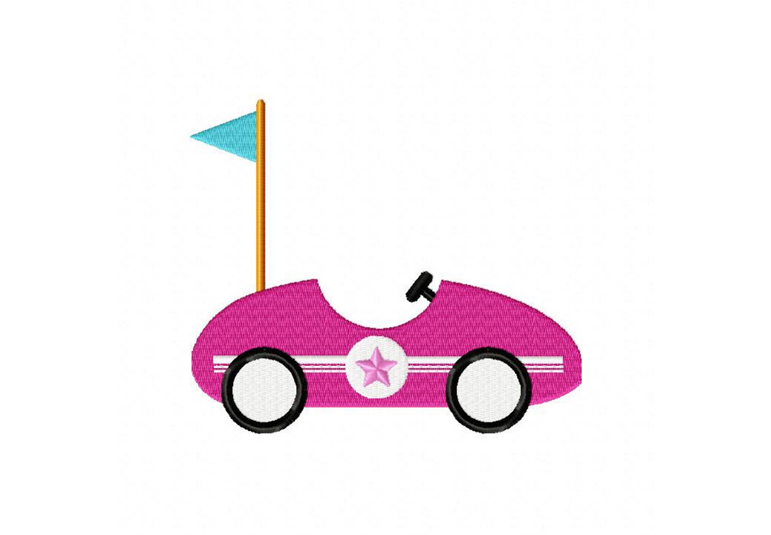 Pink bumper race car racecar machine embroidery design in Etsy