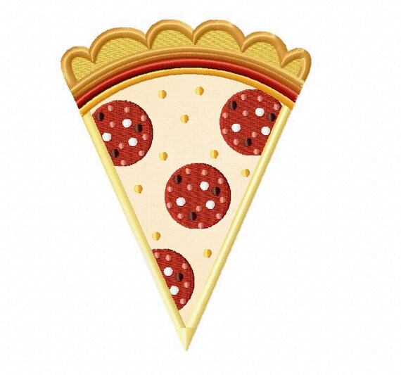 Pepperoni pizza slice machine embroidery design both filled Etsy