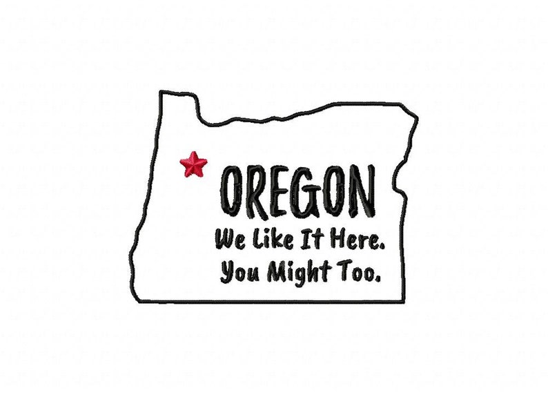 USA state slogan series travel US Oregon machine embroidery Etsy