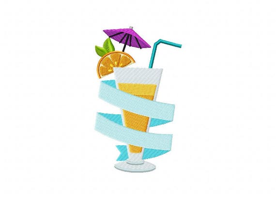 Summer Beach Iced Straw Drink Umbrella Tropical Banner Etsy