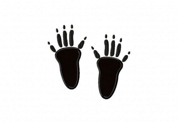 Squirrel track footprint foot print machine embroidery design | Etsy
