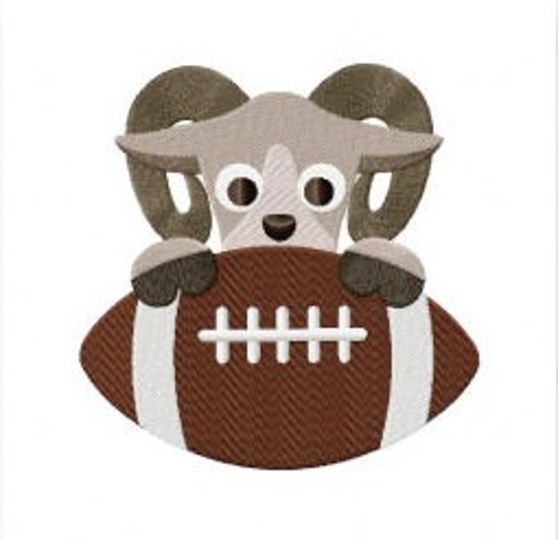 Ram Rams Football Pal Machine Embroidery Design in Applique Etsy