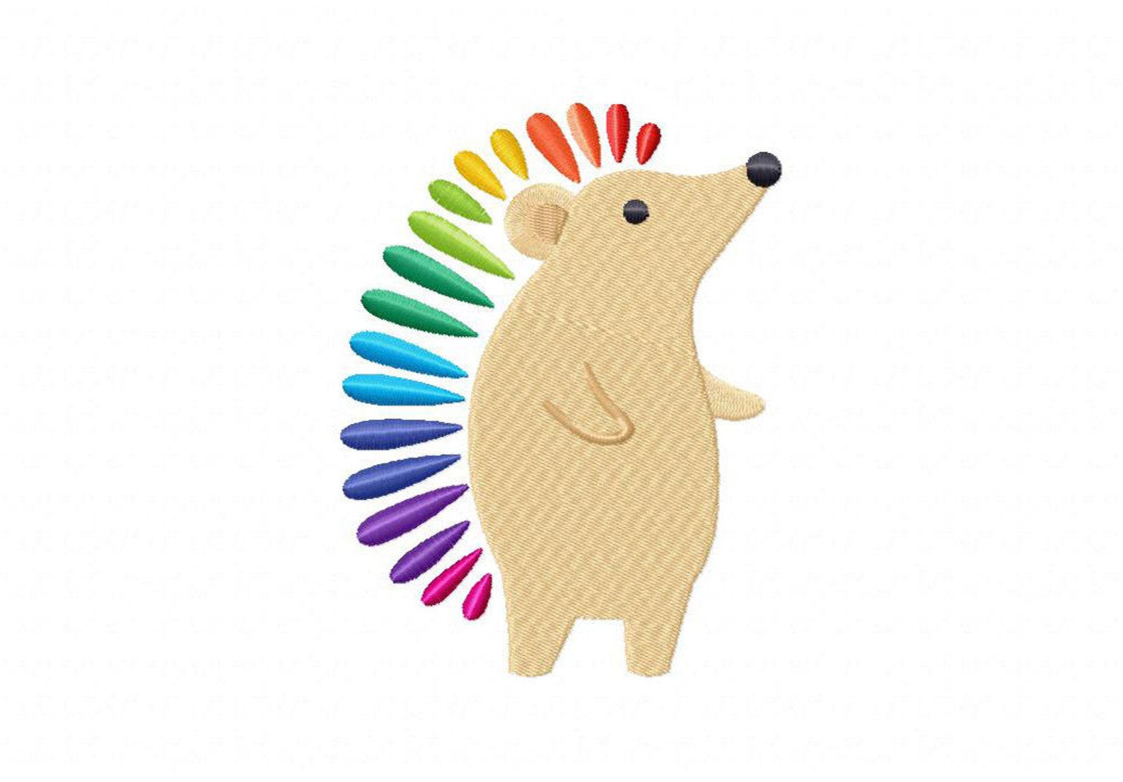 Rainbow porcupine rainbow quills machine embroidery design Etsy