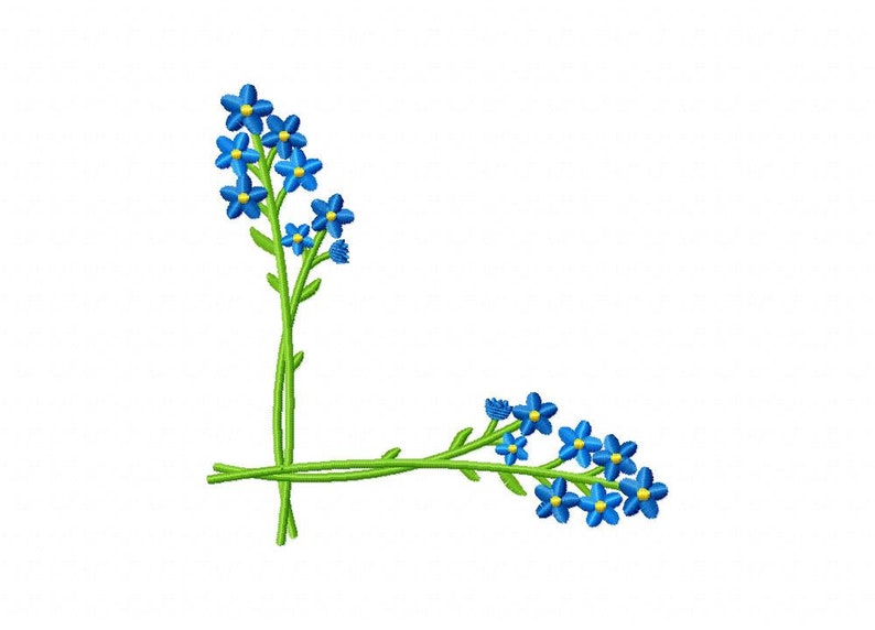 Me Not Floral Flower Corner Border Machine Embroidery Etsy