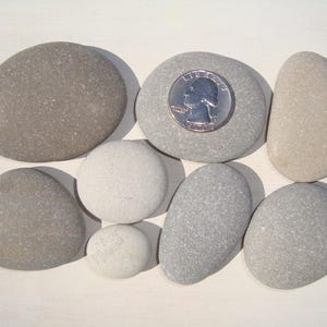 Sea Pebbles for Painting, 8 pcs - Chunky - Assorted Sizes - Italian Sea Pebbles - Art Supplies - Mandala Stones - P4P38
