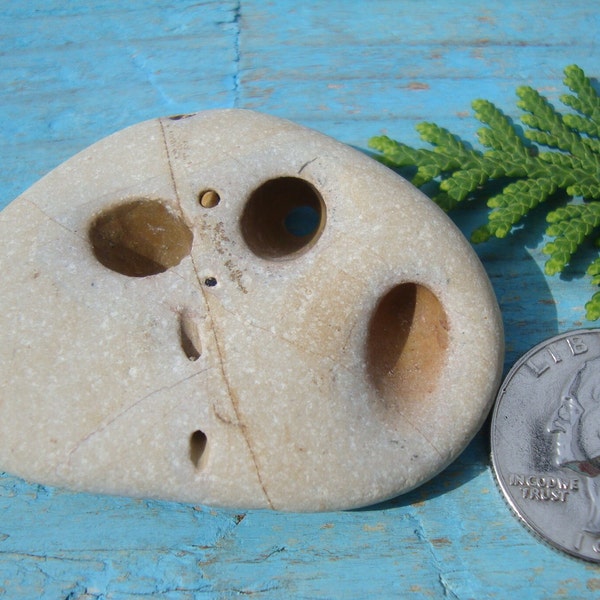 Holey Stone - Rare Beach Find - Stone with Natural Hole - Amulet - HS39