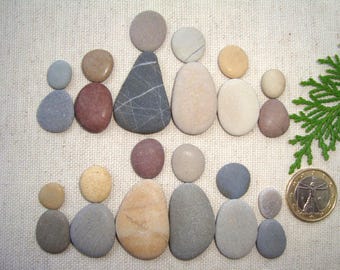 Figuras humanas de guijarros - Cuadro de arte con guijarros para hacer tú mismo - Materiales para arte con guijarros - Piedras marinas naturales - 12 pequeñas figuras humanas - P08
