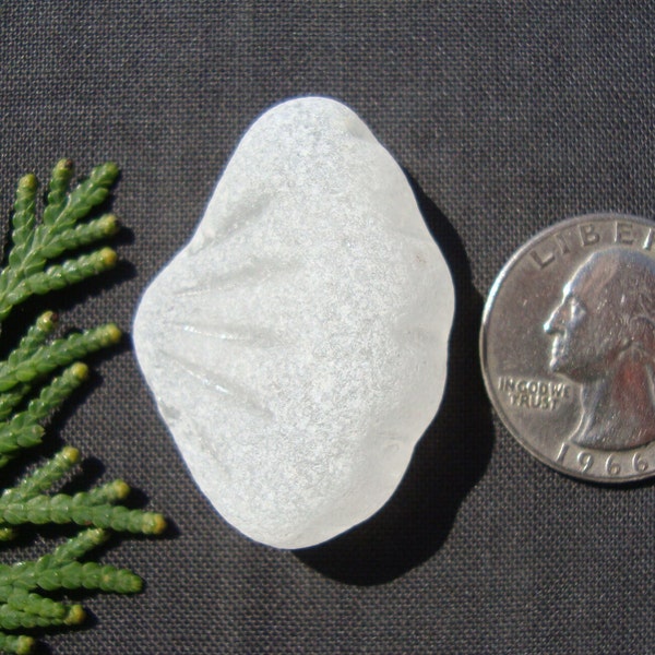 Rare Sea Glass - Authentic Sea Glass - White Patterned Sea Glass - Surf Tumbled - Jewelry Supply - Unique Piece