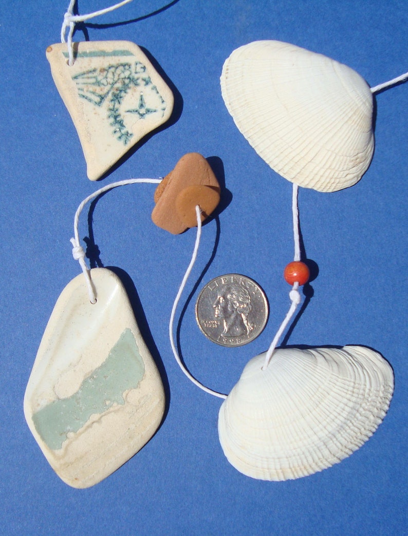 Wind Chimes-Sea Shell Mobile-Beach Wedding Decor-Sun Catcher-Nautical Style-White Sea Shells