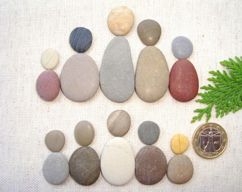 Figuras humanas de guijarros - Cuadro de arte con guijarros para hacer tú mismo - Materiales para arte con guijarros - Piedras marinas naturales - 10 pequeñas figuras humanas - P05