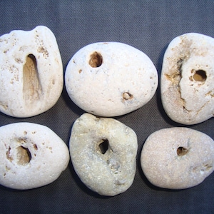 Holey Stones 1.1"- 1.3" - Hag Stones - Odin Stones - Amulet - Genuine Sea Stones with Natural Holes - HS51