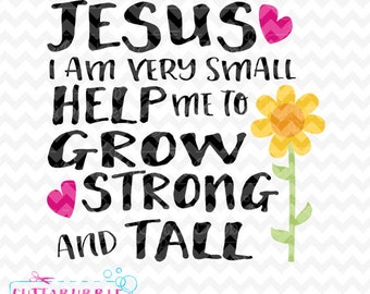 Jesús yo soy la oración de los niños muy pequeños - SVG corte archivo PNG + DXF para el camafeo de silueta, etc. de Cricut.