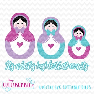 Nesting dolls, Russian dolls - SVG cut file + PNG +DXF for Silhouette cameo, Cricut etc.