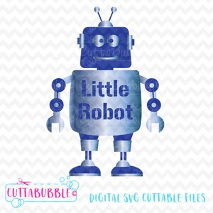 Cute little robot - SVG cut file + PNG + DXF for Silhouette cameo, Cricut etc.