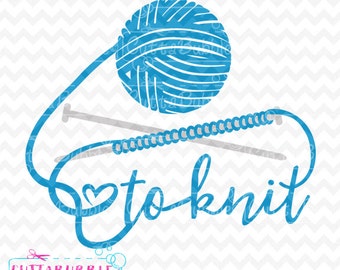 Amor para tejer - tejer diseño SVG corta archivo PNG + DXF para camafeo de silueta, etc. de Cricut.