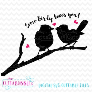 Love Birds - SVG cut file + PNG +DXF for Silhouette cameo, Cricut etc.