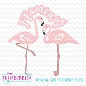 Cute Pink Flamingo - SVG cut file + PNG +DXF for Silhouette cameo, Cricut etc.