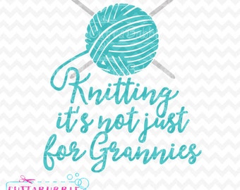 divertido citar de tejer - tejer diseño SVG corte archivo PNG + DXF para el camafeo de silueta, Cricut etc..
