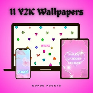 11 Y2K 2000s Aesthetic Phone Wallpapers - Desktop Wallpaper - Phone Lock Screens - Laptop Wallpaper - Computer Wallpaper - Egirl Mean Girls