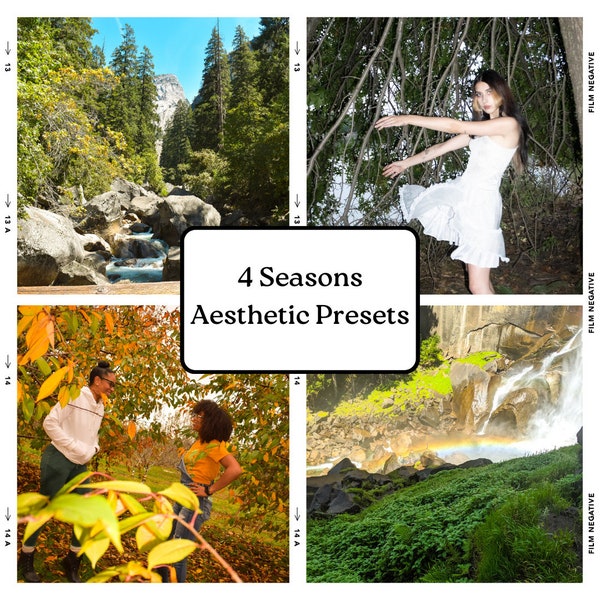 4 Season Aesthetic Lightroom Presets - Seasonal Fall Winter Spring Summer Aesthetics