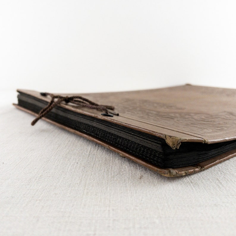 Large Embossed Faux Leather Photo Album With Black Pages Etsy