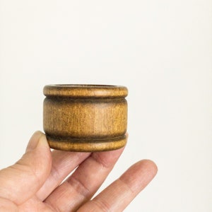Vintage Wood Napkin Ring Set Set of 4 Brown Wooden Napkin Rings Holders image 2