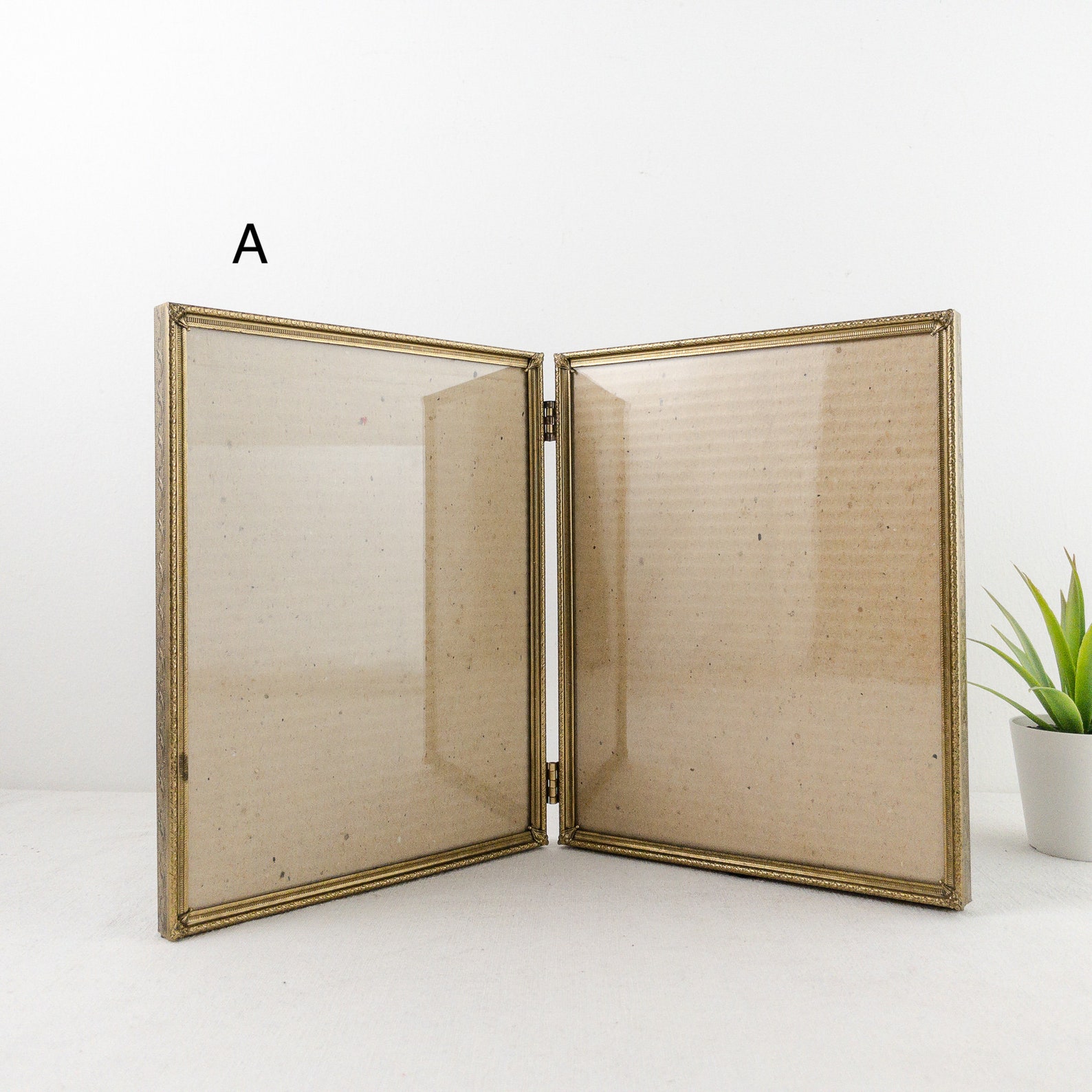 Vintage Hinged Gold Metal Photo Frames Double and Triple Etsy