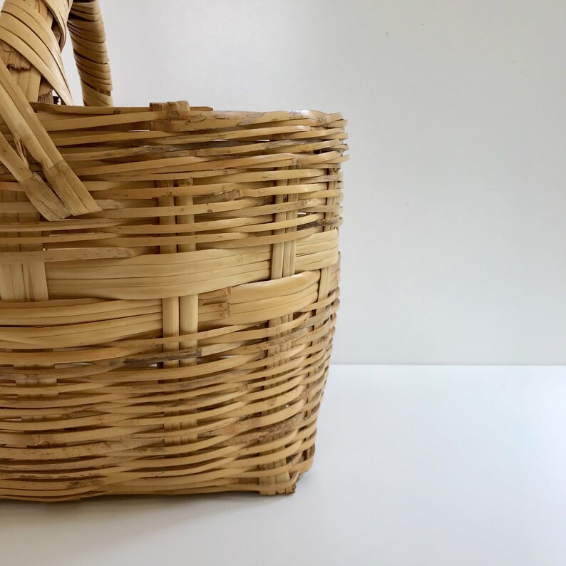 Large Woven Bamboo Rattan Basket Big Oval Wicker Storage Etsy