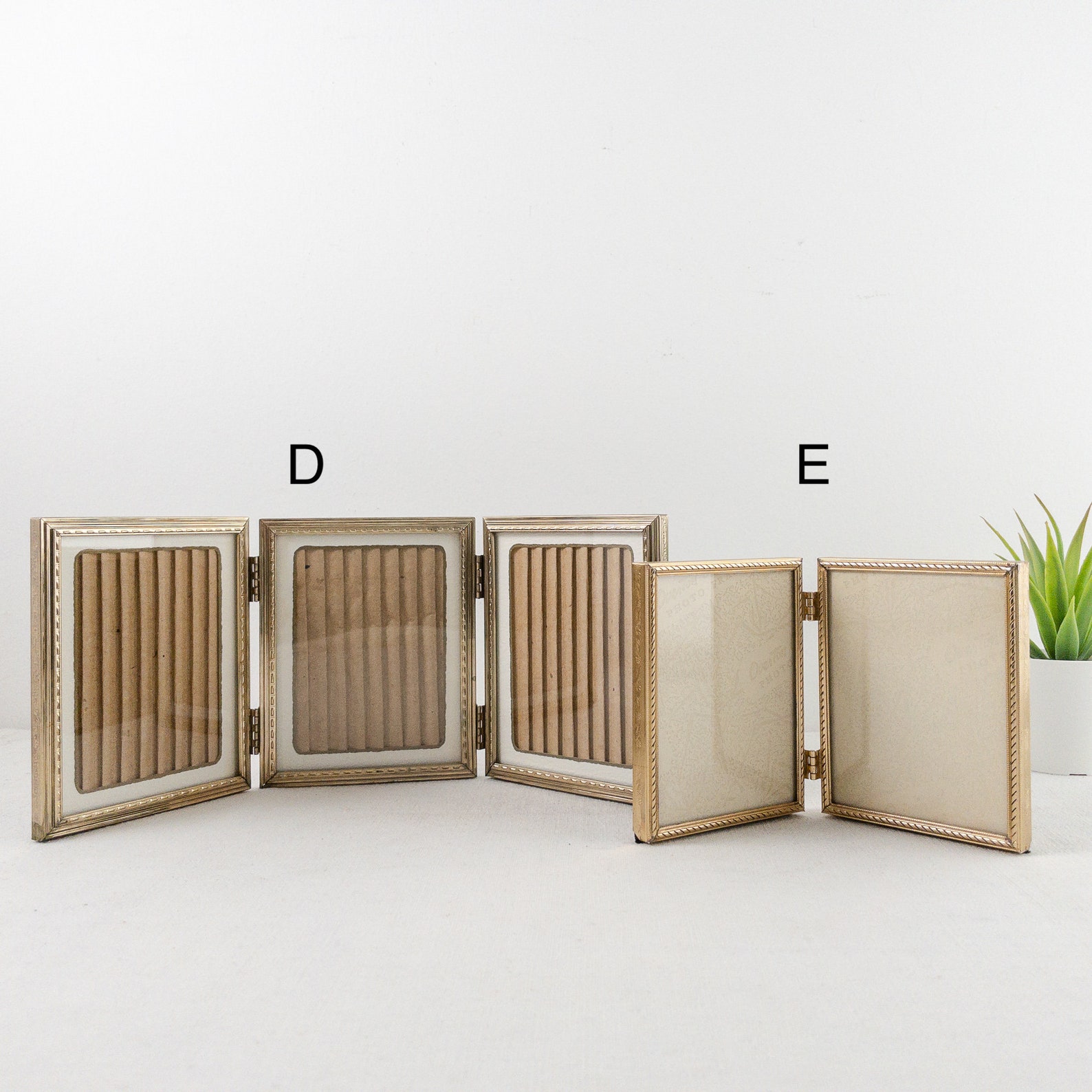 Vintage Hinged Gold Metal Photo Frames Double and Triple Etsy