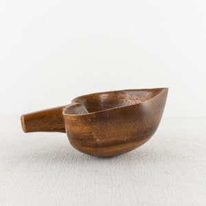 Small Leaf Shaped Wood Bowl, Hawaiian Monkey Pod Wood, Wood Ring Dish image 2