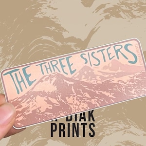 Three Sisters Wilderness Vinyl Decal Sticker, Central Oregon