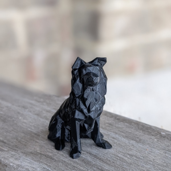 Australian Shepherd - 3D Printed Low Polygon Statue / Ornament / Gift / Figurine