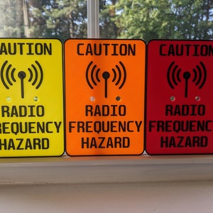Radio Frequency Hazard Caution Placard for Amateur (Ham) Radio Antennas and Stations
