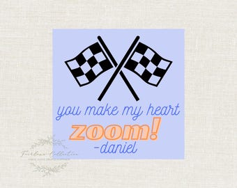 Race Car Valentine Tag- INSTANT DOWNLOAD-