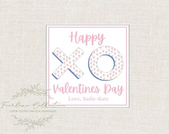 Girls Floral Valentine, XO  Valentine.