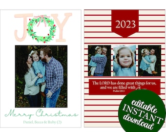 Joy Watercolor Christmas Card